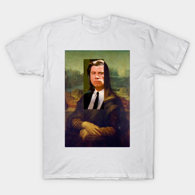 John Travolta Mona Lisa 2 T-Shirt by Paskwaleeno